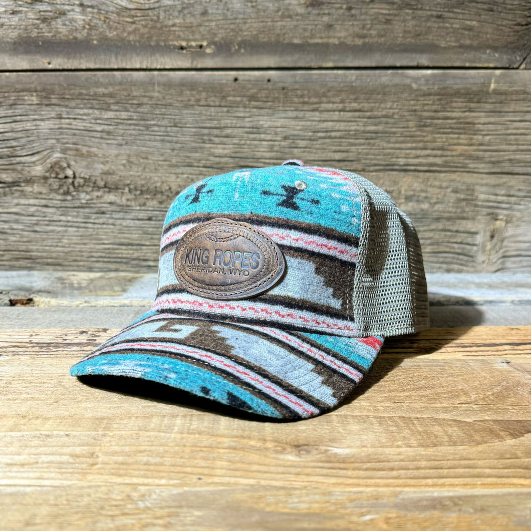 King Ropes Embossed Leather Patch 5Panel Hat - Aztec