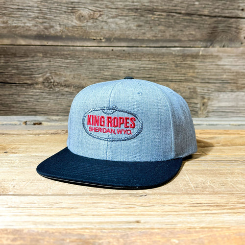 King Ropes Original Wool Blend Flat Bill Hat - Heather Grey/Black