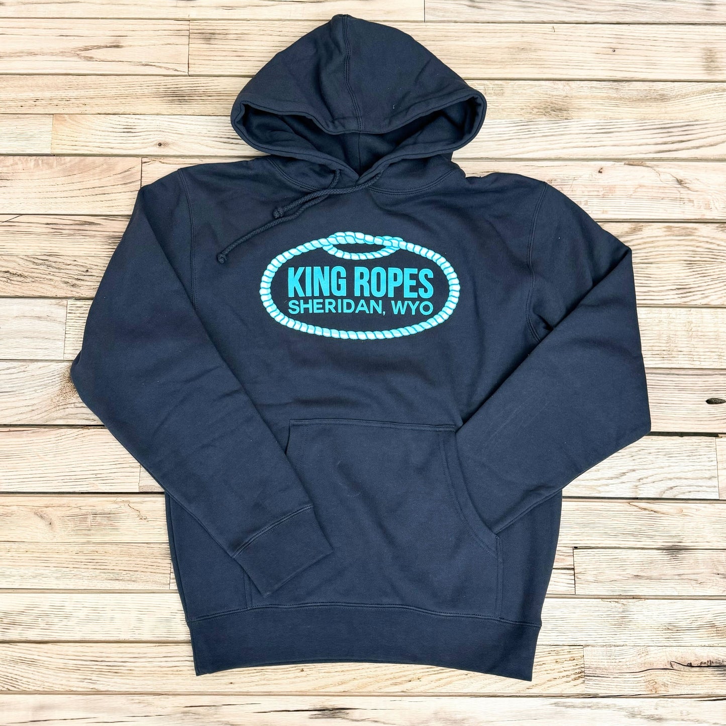 Unisex Teal King Ropes Heavyweight Hoodie - Asphalt