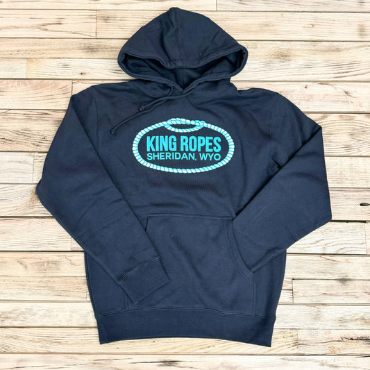 Unisex Teal King Ropes Heavyweight Hoodie - Asphalt