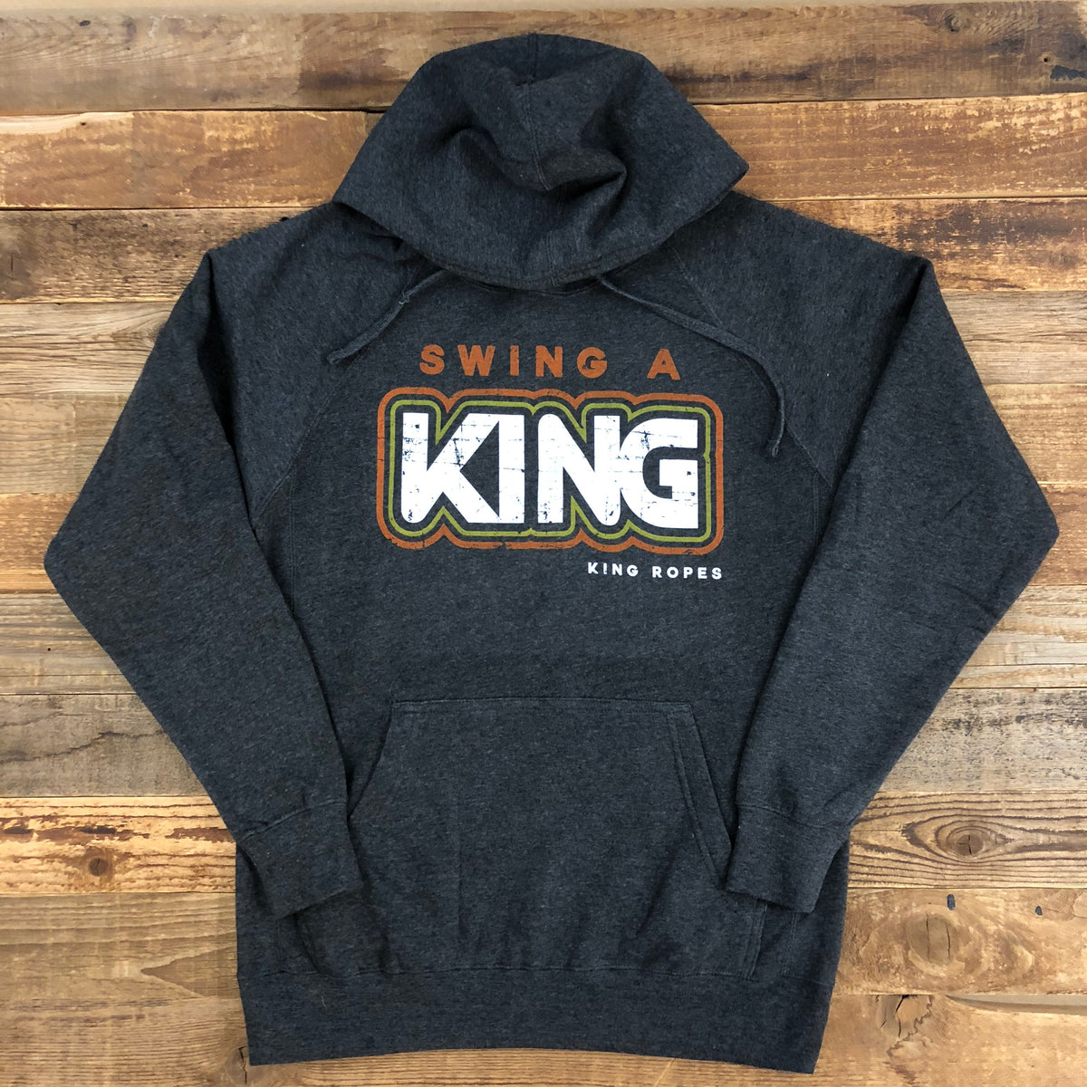 Unisex Swing a King Hoodie Carbon **LIMITED SIZES LEFT ** King Ropes