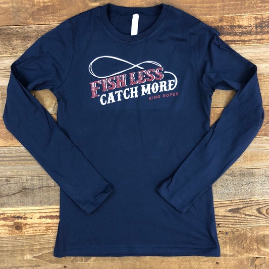 Women's Fish Less Long Sleeve - Navy **LAST CALL**