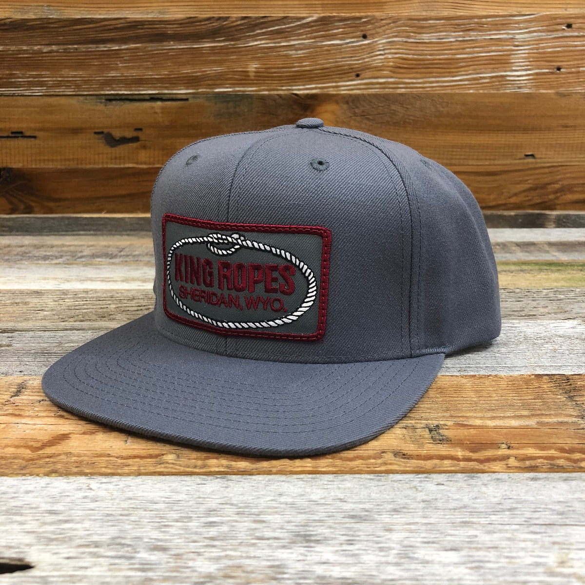 King Ropes Patch Wool Blend Flatbill Hat Grey/Maroon