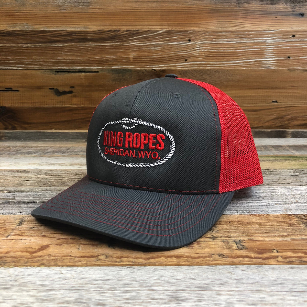 King Ropes Original Trucker Hat Charcoal/Red