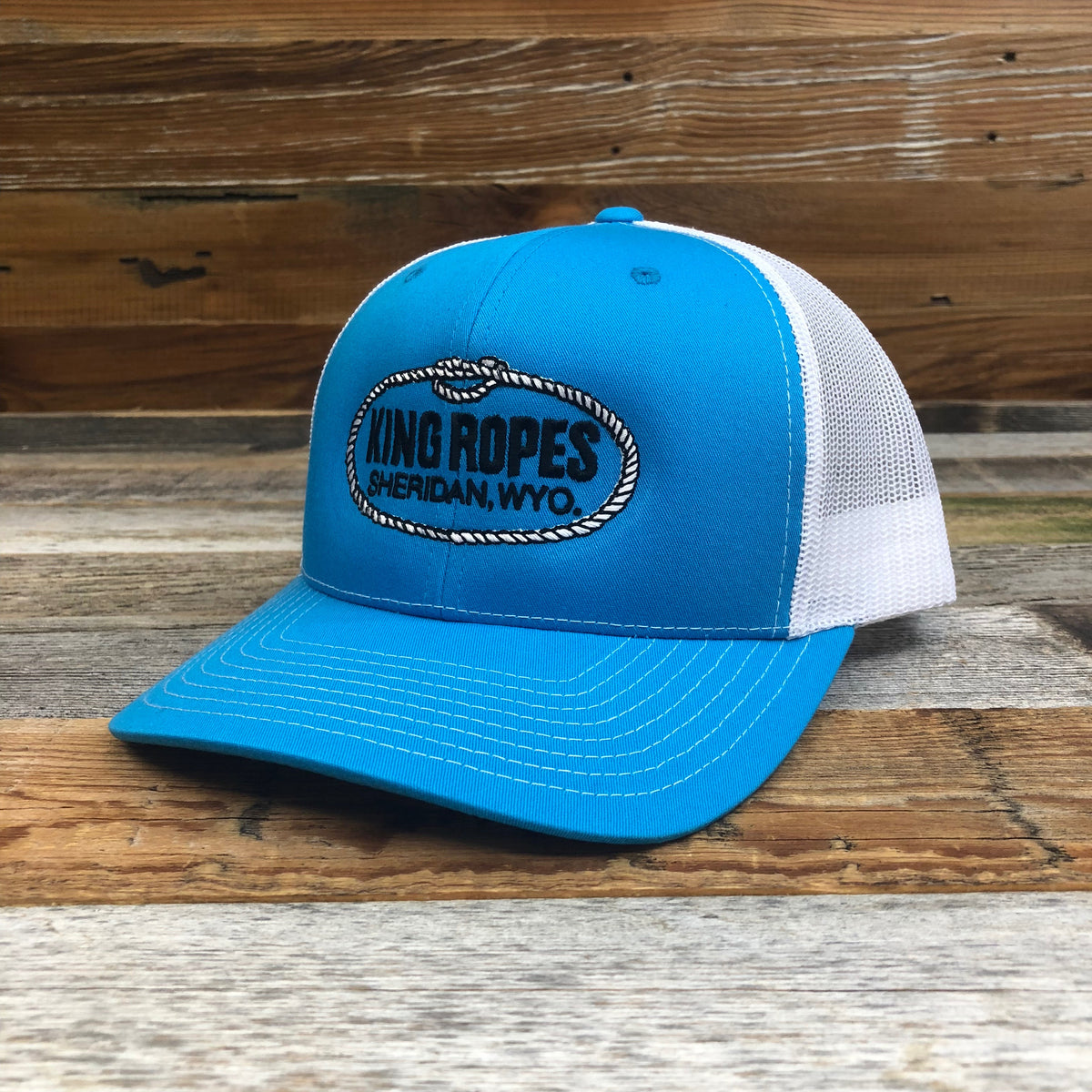 King Ropes Original Trucker Hat Cyan/White
