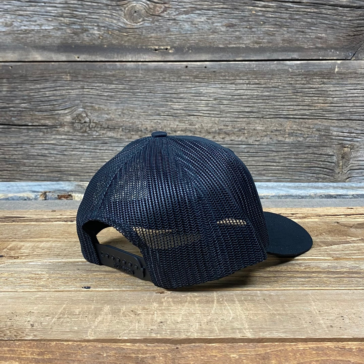 YOUTH King Ropes Embossed Leather Patch Trucker Hat - Black