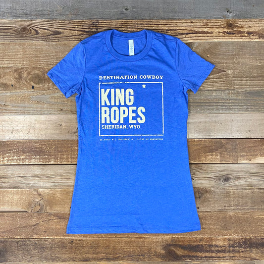 Women's Destination Cowboy Tee - Heather Royal **LAST CALL**