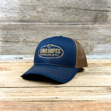 Load image into Gallery viewer, King Ropes Original Trucker Hat - Navy/Caramel