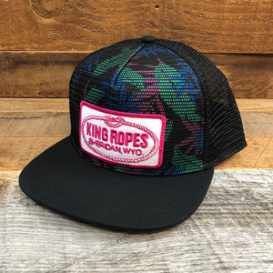 All-Over Mesh Outdoor Patch Hat - Tropical/Black