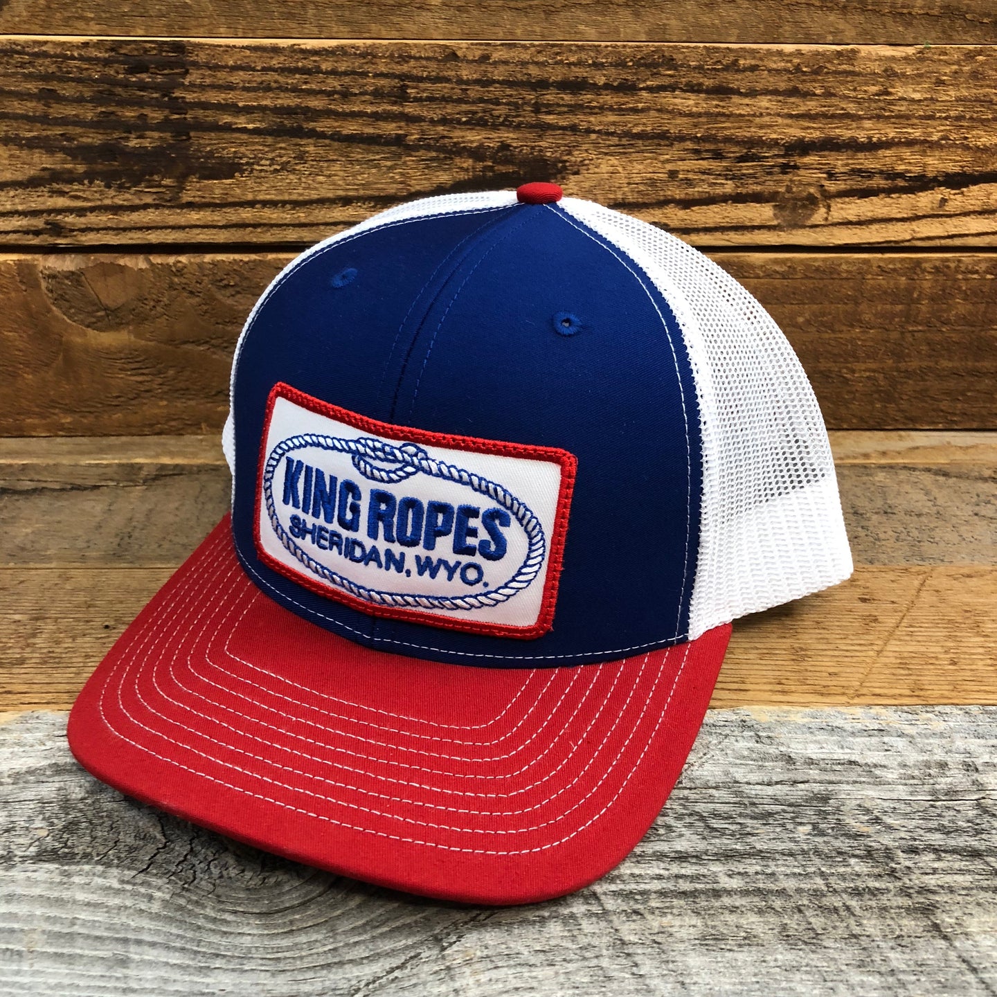 King Ropes Patch Trucker Hat Red White Blue