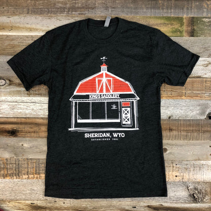 King Saddlery Store Front Tee - Charcoal **LAST CALL**