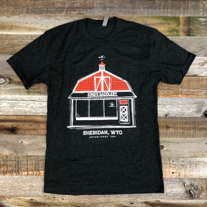 King Saddlery Store Front Tee - Charcoal