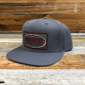 King Ropes Patch Wool Blend Flatbill Hat - Grey/Maroon