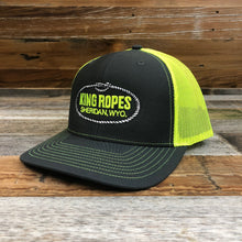 Load image into Gallery viewer, King Ropes Original Trucker Hat - Charcoal/Neon Yellow