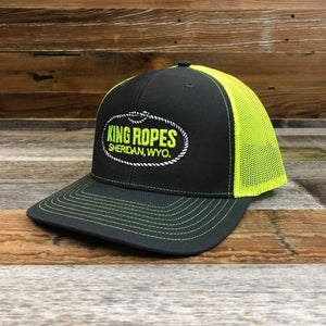 King Ropes Original Trucker Hat - Charcoal/Neon Yellow