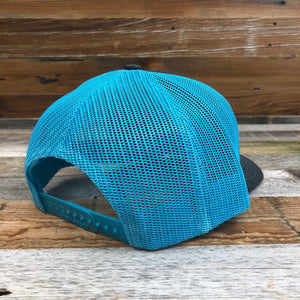 King Ropes Original Trucker Hat - Charcoal/Neon Blue