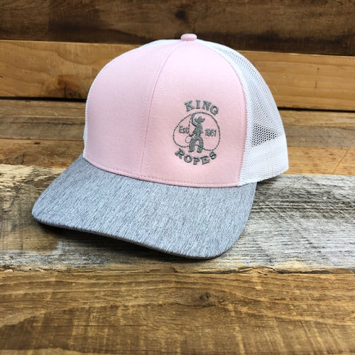 KING ROPER Trucker Hat - Pink/Heather Grey