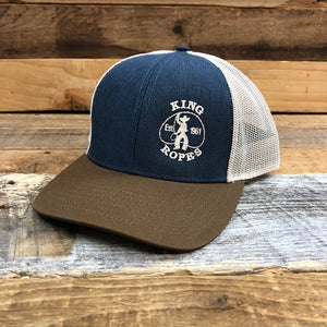 KING ROPER Trucker Hat - Heather Navy/Brown