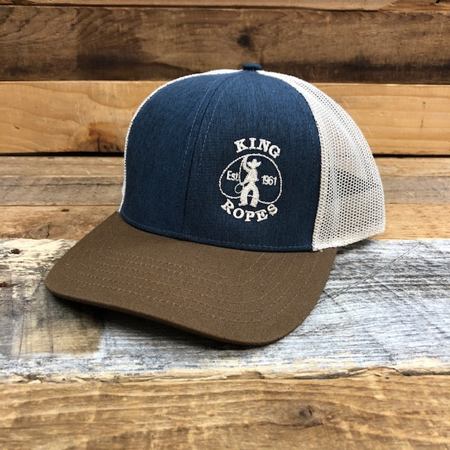 KING ROPER Trucker Hat - Heather Navy/Brown