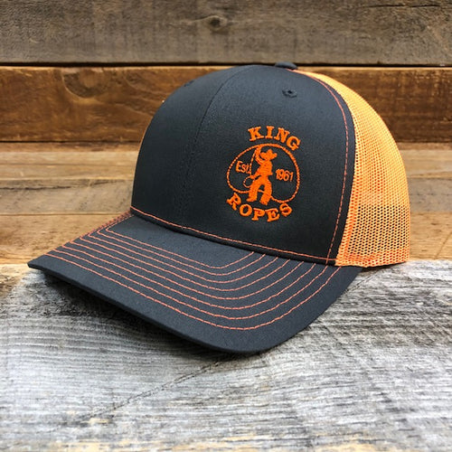 KING ROPER Trucker Hat - Charcoal/Orange *LAST CALL*