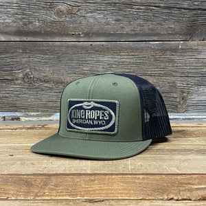 King Ropes Wool Black Patch Flatbill Hat - Loden