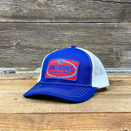 YOUTH Original Red Patch Trucker Hat - Royal/White