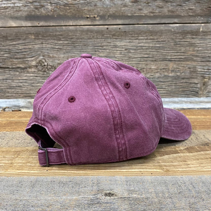 King Ropes Embossed Leather Patch Dad Hat - Maroon