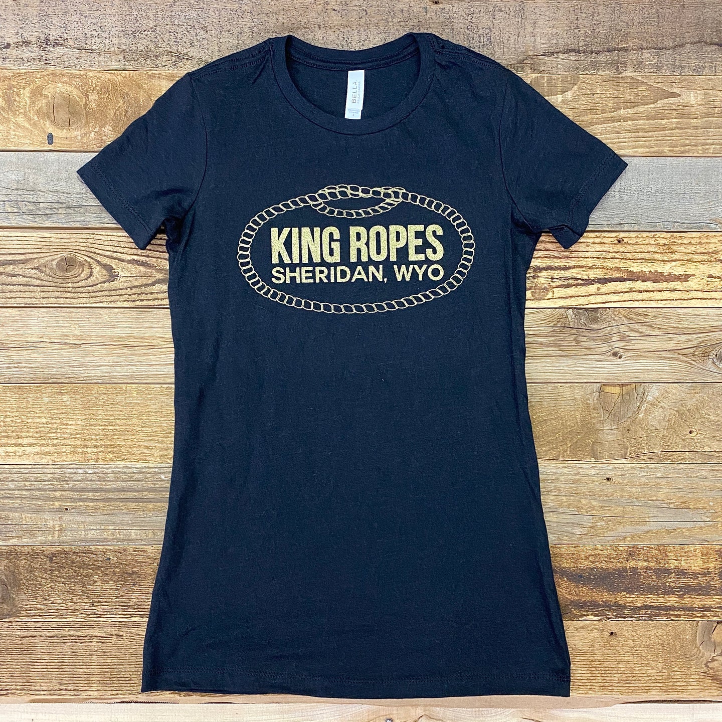 Women's Metallic Gold King Ropes Tee - Black