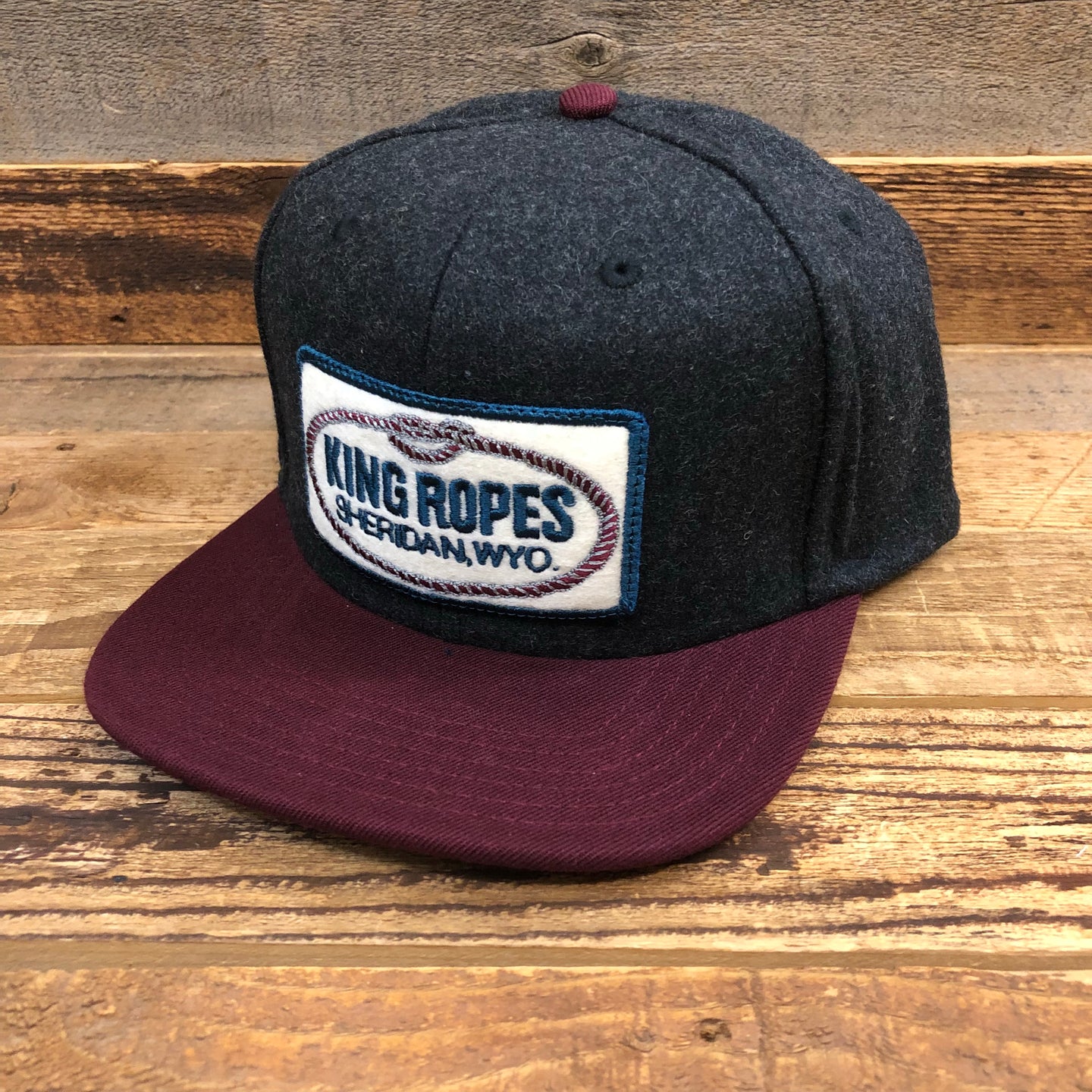 King Ropes Wool Patch Trucker Hat - Black/Wine**LIMITED HATS LEFT**
