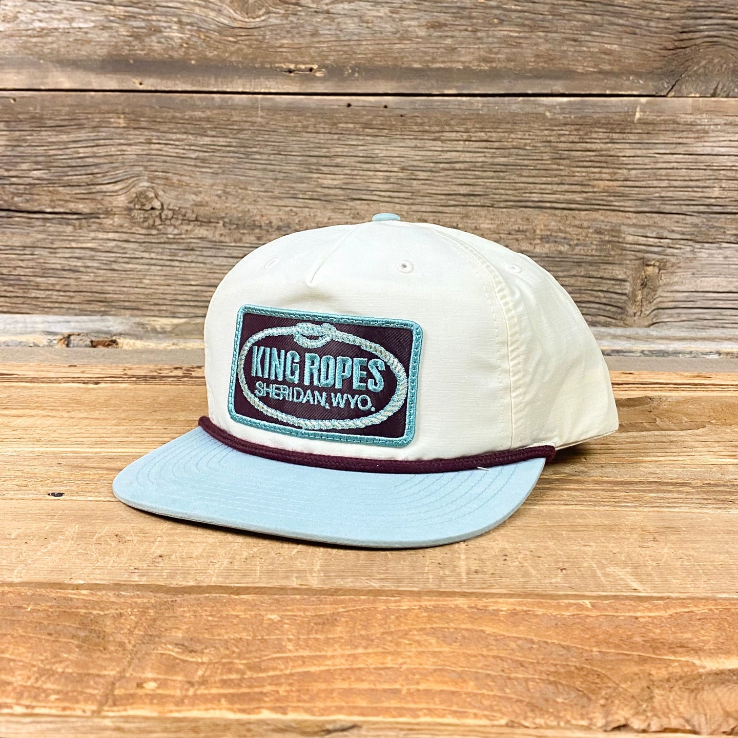 King Ropes Patch Gramps Hat - Off White/Seafoam/Maroon