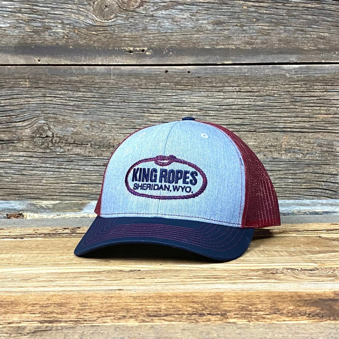 King Ropes Original Trucker Hat - Heather Grey/Cardinal/Navy