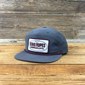 King Ropes White Patch Gramps Hat - Charcoal/Maroon