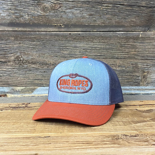 King Ropes Original Trucker Hat - Heather Grey/Charcoal/Orange