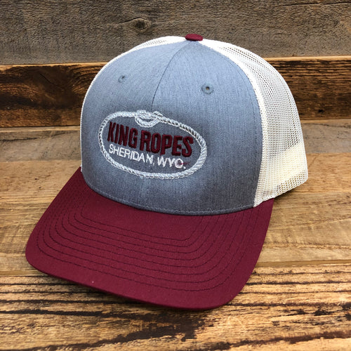 King Ropes Original Trucker Hat - Maroon/Grey/Birch