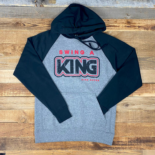 Unisex Swing A King Raglan Hoodie - Nickel/Black