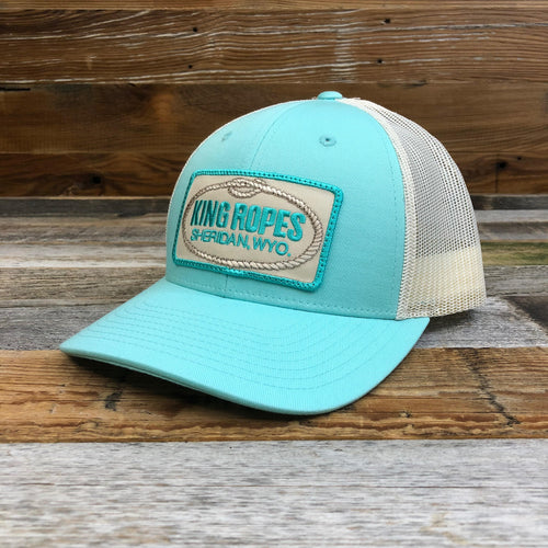 King Ropes Patch Trucker Hat - Aruba Blue/Birch